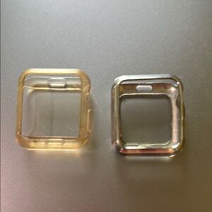Clear and Silver Apple Watch Case Set